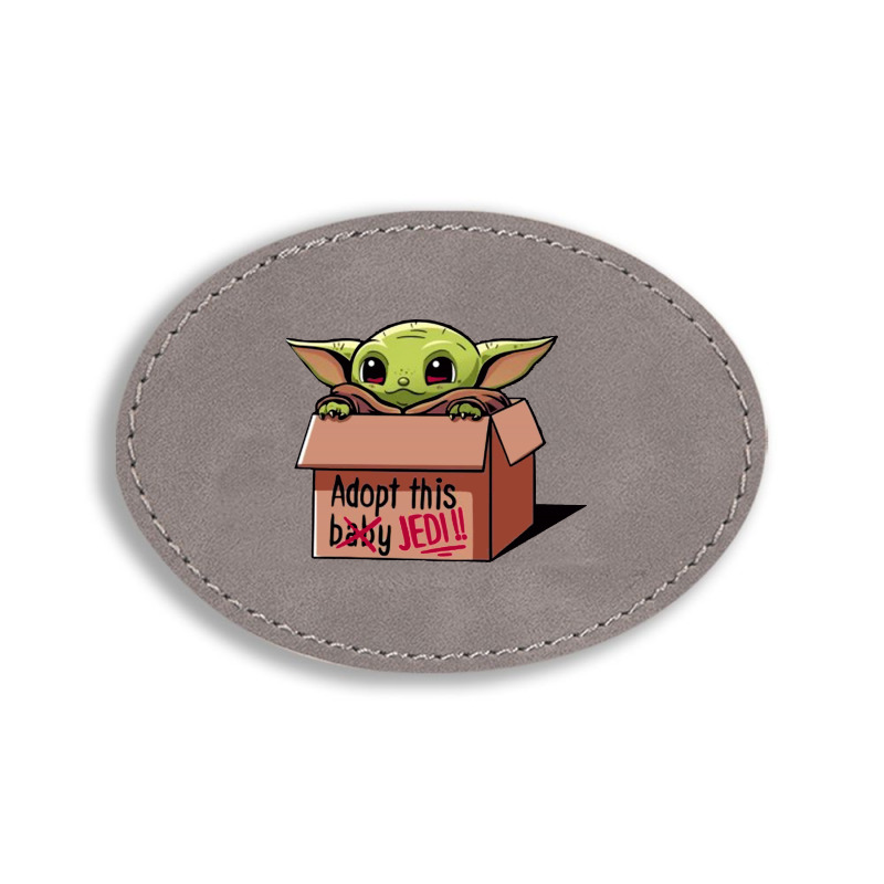 Adopt A Baby Mandalorian Baby Yoda Oval Leatherette Patch by paulscott Art | Artistshot