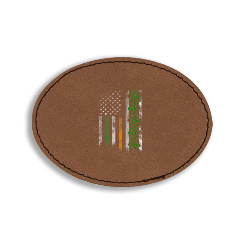 Irish American Ireland Flag Shamrock Oval Leatherette Patch | Artistshot