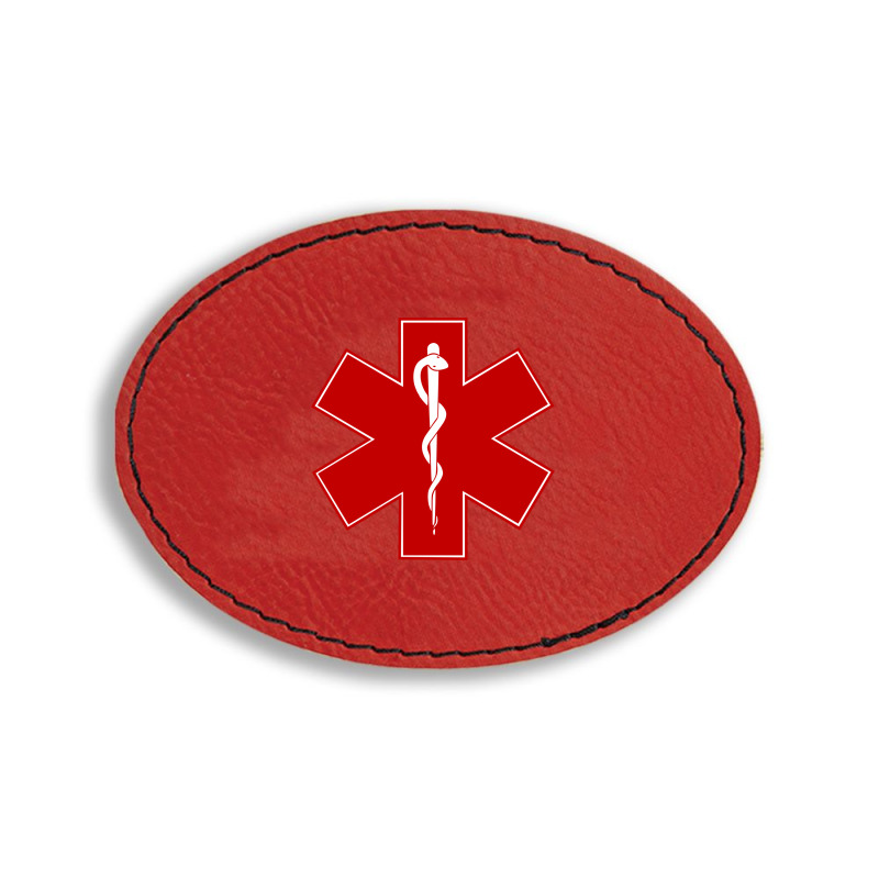 Star Of Life Emergency Medical Services Symbol, Ambulance, Oval Leatherette Patch | Artistshot