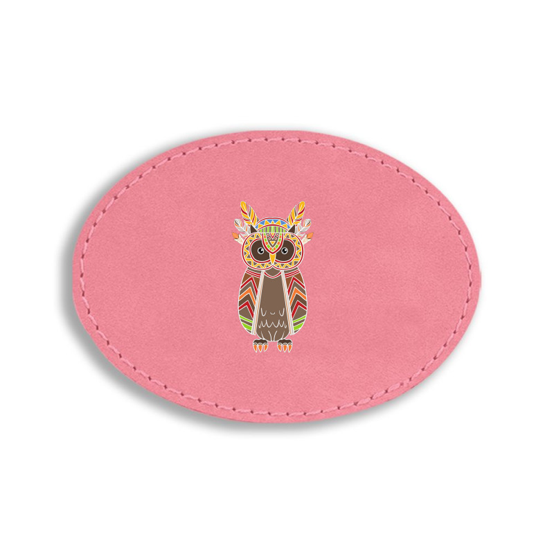 Native Owl Oval Leatherette Patch | Artistshot