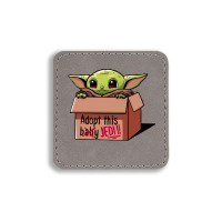 Adopt A Baby Mandalorian Baby Yoda Square Leatherette Patch | Artistshot