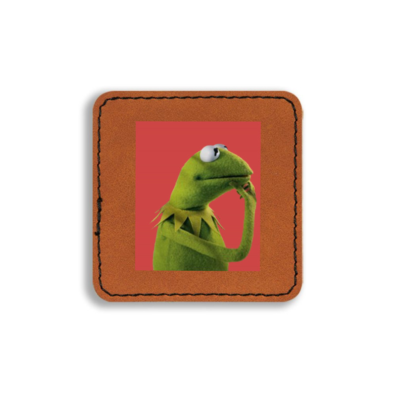 Pondering Kermit Square Leatherette Patch | Artistshot