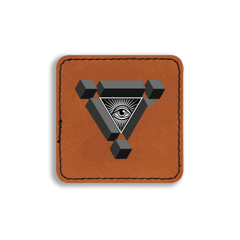 3d Freemasonry Illuminati Eye Of Providence Square Leatherette Patch | Artistshot