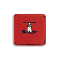 This Girl Loves Her Beagle Square Leatherette Patch | Artistshot