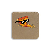 Pizza Steve Cool Cartoon Square Leatherette Patch | Artistshot