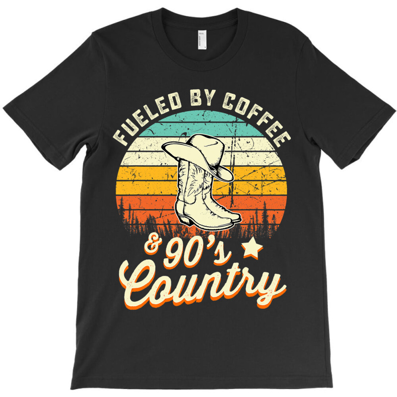 Fueled By Coffee And S Country Funny Vintage Sunse T-shirt | Artistshot