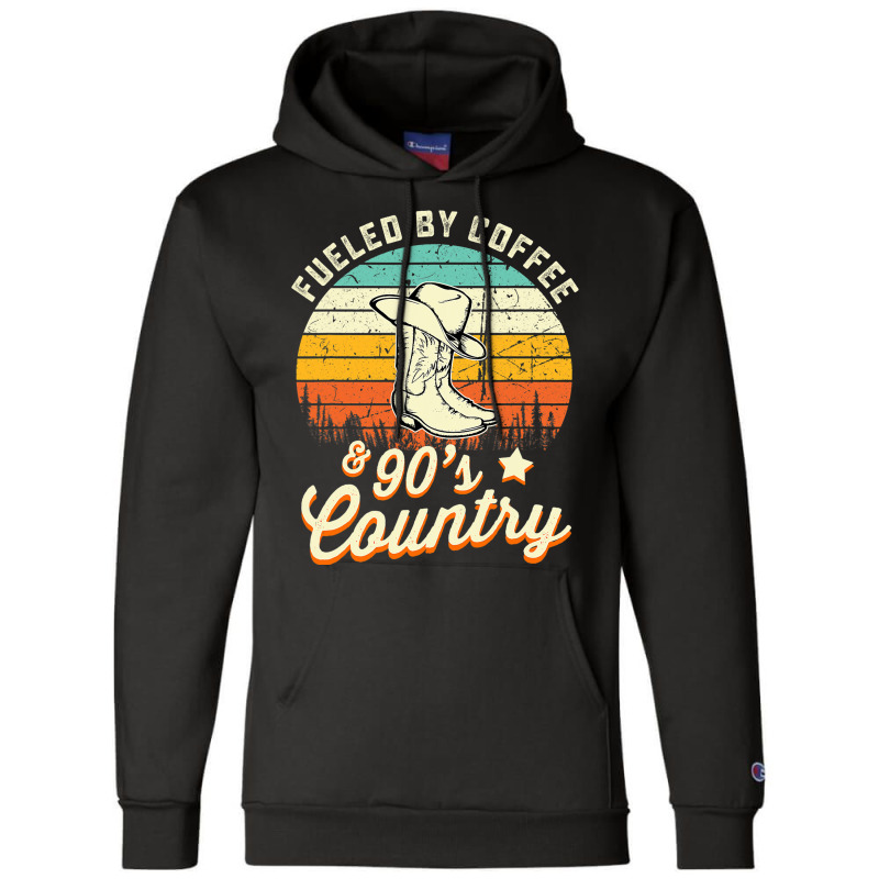 Fueled By Coffee And S Country Funny Vintage Sunse Champion Hoodie | Artistshot