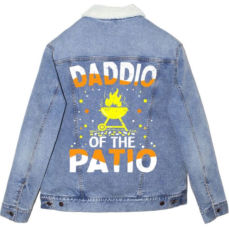 Funny Daddio Of The Patio Fathers Day Bbq Grill Da Unisex Sherpa-lined Denim Jacket | Artistshot