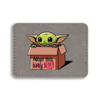 Adopt A Baby Mandalorian Baby Yoda Rectangle  Leatherette Patch | Artistshot