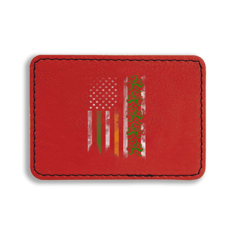 Irish American Ireland Flag Shamrock Rectangle  Leatherette Patch | Artistshot