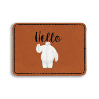 Funny Big Hero 6 Baymax Hello Wave Graphic Rectangle  Leatherette Patch | Artistshot