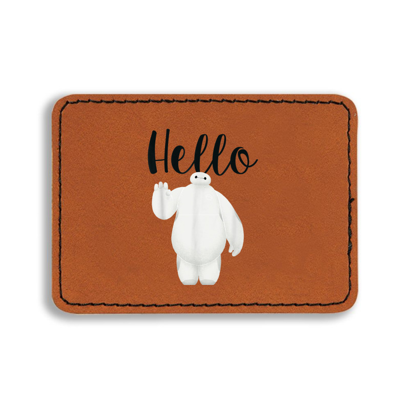 Funny Big Hero 6 Baymax Hello Wave Graphic Rectangle  Leatherette Patch | Artistshot