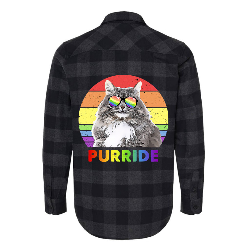 Funny Siberian Cat Rainbow Gay Pride Lgbtq Flannel Shirt | Artistshot