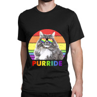 Funny Siberian Cat Rainbow Gay Pride Lgbtq Classic T-shirt | Artistshot