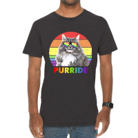 Funny Siberian Cat Rainbow Gay Pride Lgbtq Vintage T-shirt | Artistshot