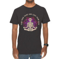 Find Your Tribe Love Them Hard Skeleton Yoga Medit Vintage T-shirt | Artistshot