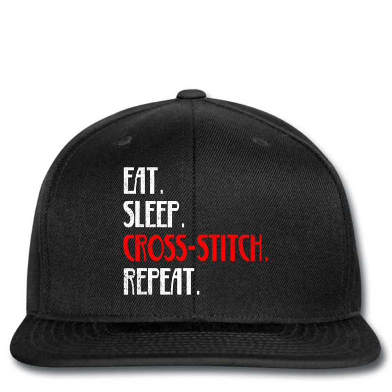 Eat Sleep Crossstitch Sew Thread Repeat Daily Life Printed Hat | Artistshot