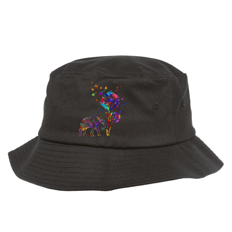 Funny Elephant Dandelion Flower Elephant Lover Wat Bucket Hat by ChelsieRountree | Artistshot