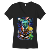 Extraterrestrial Meditating Meditation Yoga Alien Women's V-neck T-shirt | Artistshot