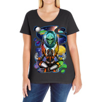 Extraterrestrial Meditating Meditation Yoga Alien Ladies Curvy T-shirt | Artistshot