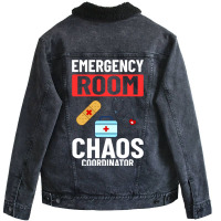 Emergency Room Technician Er Nurse Hospital Depart Unisex Sherpa-lined Denim Jacket | Artistshot