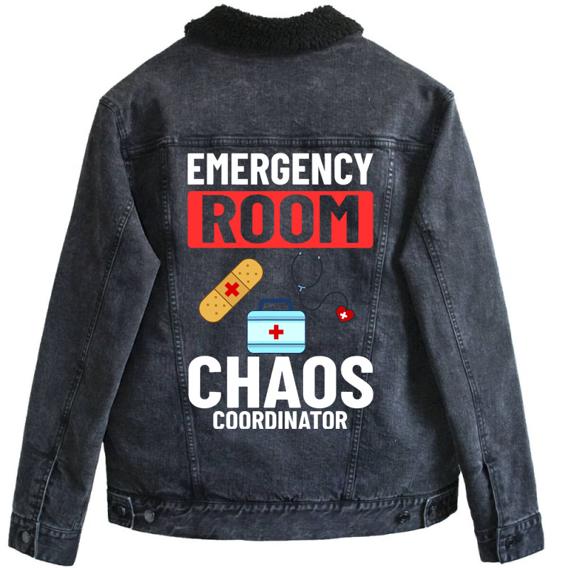 Emergency Room Technician Er Nurse Hospital Depart Unisex Sherpa-lined Denim Jacket | Artistshot