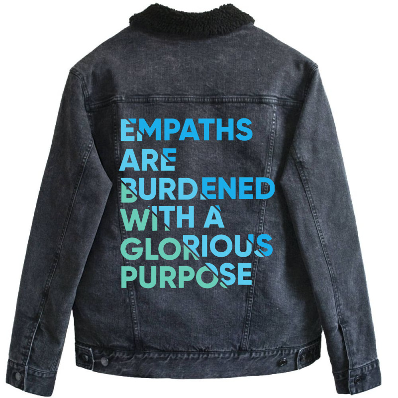 Empath Graphic Purpose Meditation Quote Sensitive  Unisex Sherpa-lined Denim Jacket | Artistshot