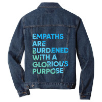 Empath Graphic Purpose Meditation Quote Sensitive  Men Denim Jacket | Artistshot