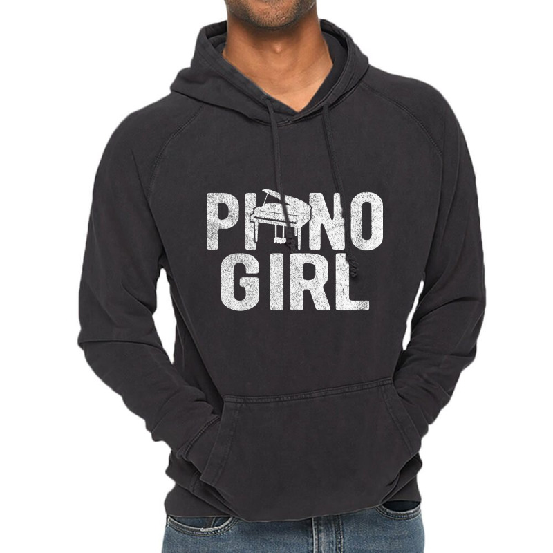 Womens Funny Piano Girl Piano Player Musician Clas Vintage Hoodie | Artistshot