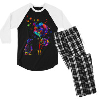 Funny Penguin Dandelion Flower Penguin Lover Water Men's 3/4 Sleeve Pajama Set | Artistshot