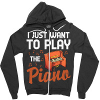 Funny Piano Player Classical Music Pianist Music N Zipper Hoodie | Artistshot