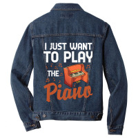 Funny Piano Player Classical Music Pianist Music N Men Denim Jacket | Artistshot