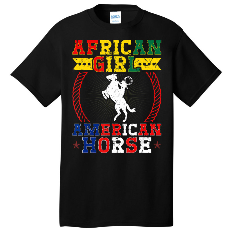 African Cowgirl American Horse, Rodeo Horse Basic T-shirt | Artistshot