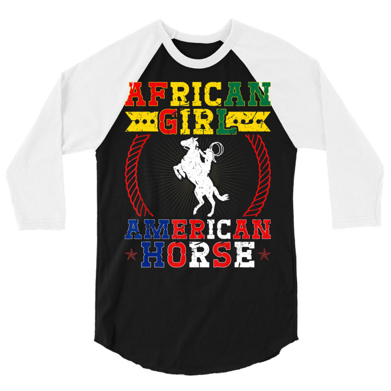 African Cowgirl American Horse, Rodeo Horse 3/4 Sleeve Shirt | Artistshot