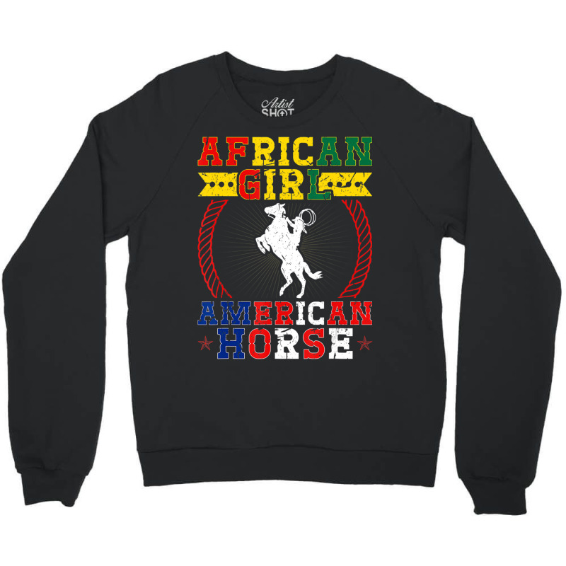 African Cowgirl American Horse, Rodeo Horse Crewneck Sweatshirt | Artistshot