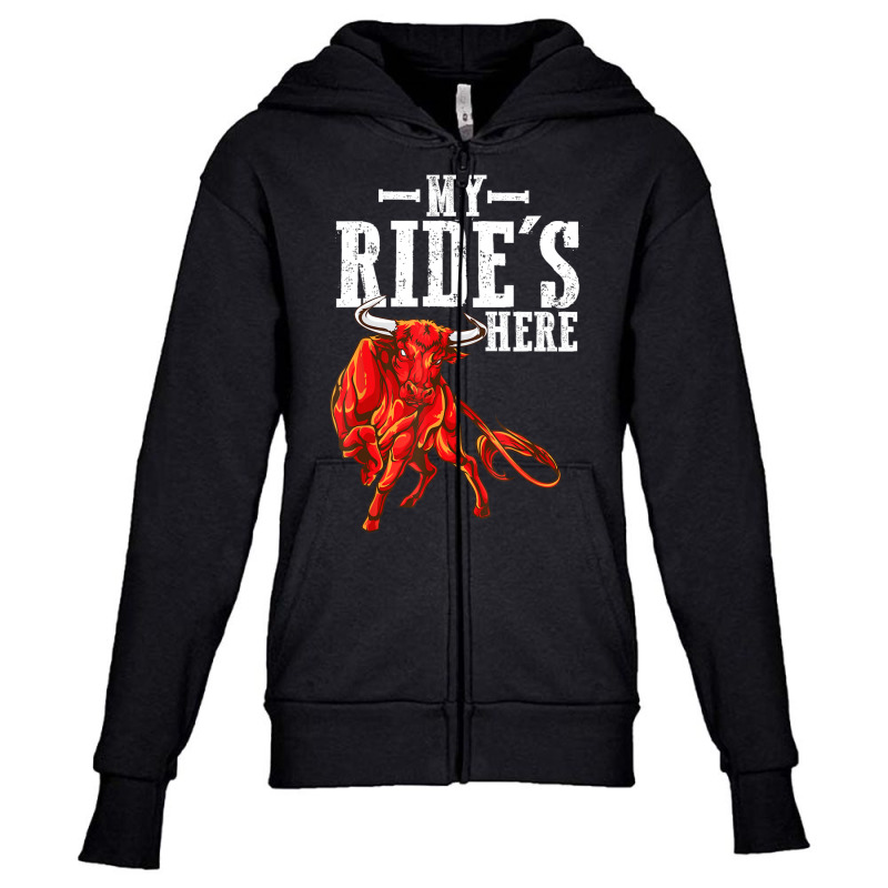 Bull Riding Pbr Rodeo Bull Riders For Western Ranc Youth Zipper Hoodie | Artistshot