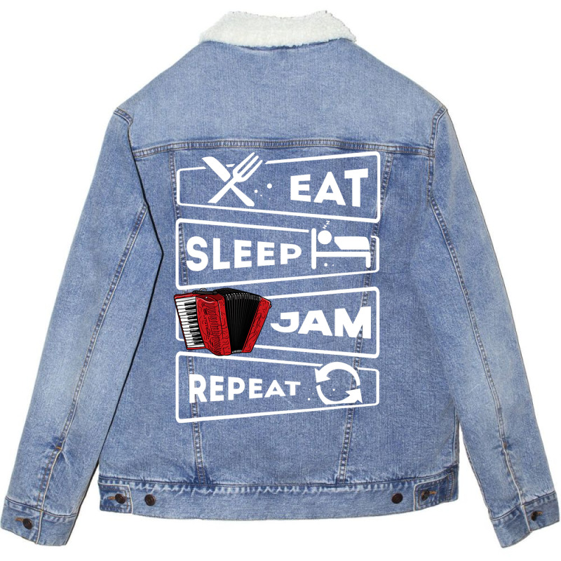 Funny Accordionist Gift I Love To Play The Accordi Unisex Sherpa-lined Denim Jacket | Artistshot