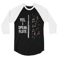 Funny Classical Music Flutist Gift Musical Instrum 3/4 Sleeve Shirt | Artistshot