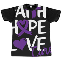 Faith Hope Love Cure Cute Pancreatic Cancer Awaren Graphic T-shirt | Artistshot