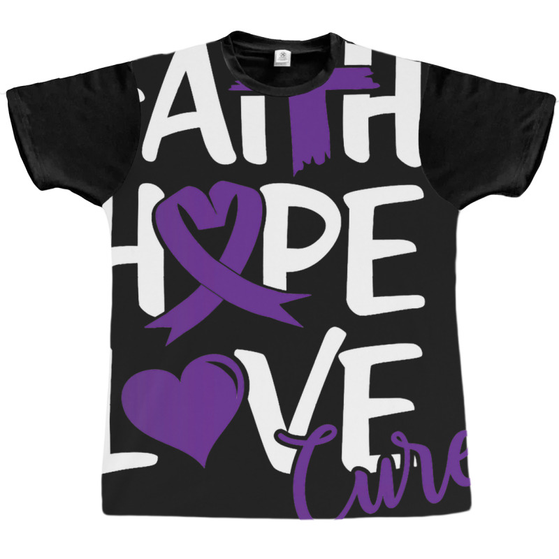 Faith Hope Love Cure Cute Pancreatic Cancer Awaren Graphic T-shirt | Artistshot