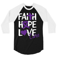 Faith Hope Love Cure Cute Pancreatic Cancer Awaren 3/4 Sleeve Shirt | Artistshot