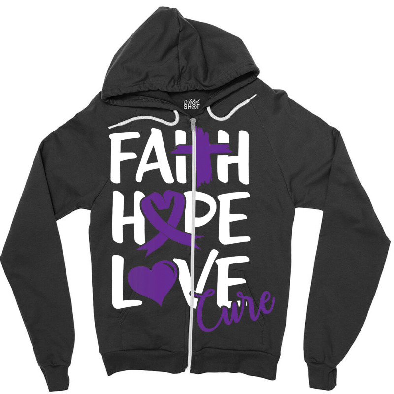 Faith Hope Love Cure Cute Pancreatic Cancer Awaren Zipper Hoodie | Artistshot