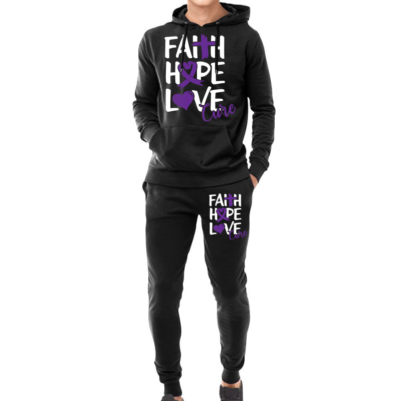 Faith Hope Love Cure Cute Pancreatic Cancer Awaren Hoodie & Jogger Set | Artistshot