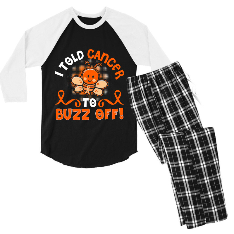 Funny Kidney Cancer Bee Buzz Off Men's 3/4 Sleeve Pajama Set | Artistshot