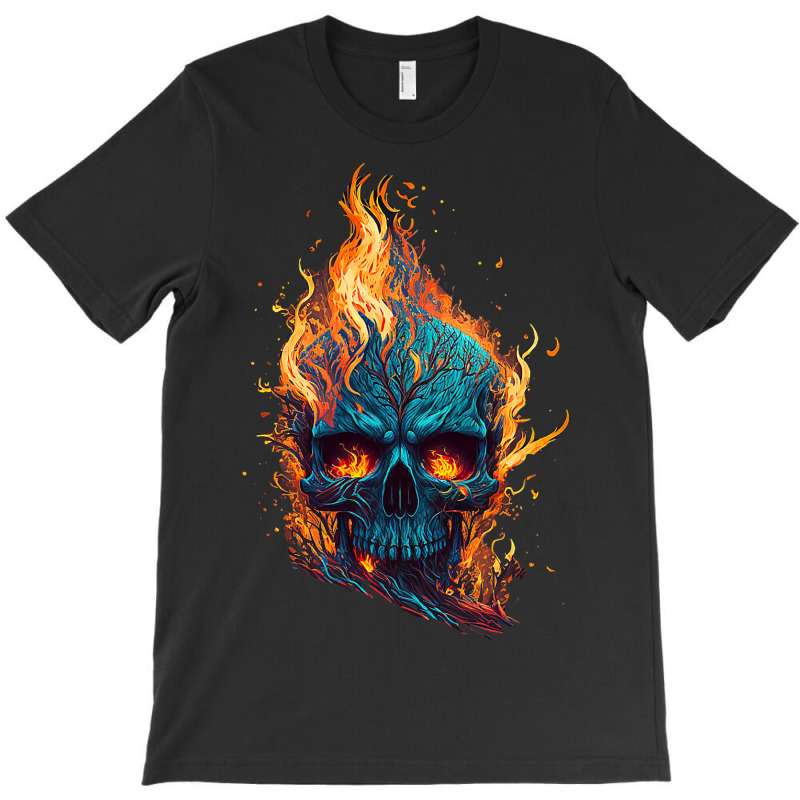 Flamming Skull T-Shirt by KeziahSingleta | Artistshot