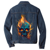 Flamming Skull Men Denim Jacket | Artistshot