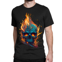 Flamming Skull Classic T-shirt | Artistshot