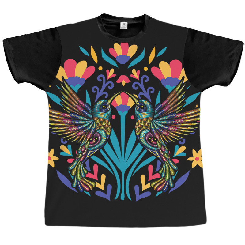 Floral Bird Otomi Mexican Embroidery Style Mexican Graphic T-shirt | Artistshot