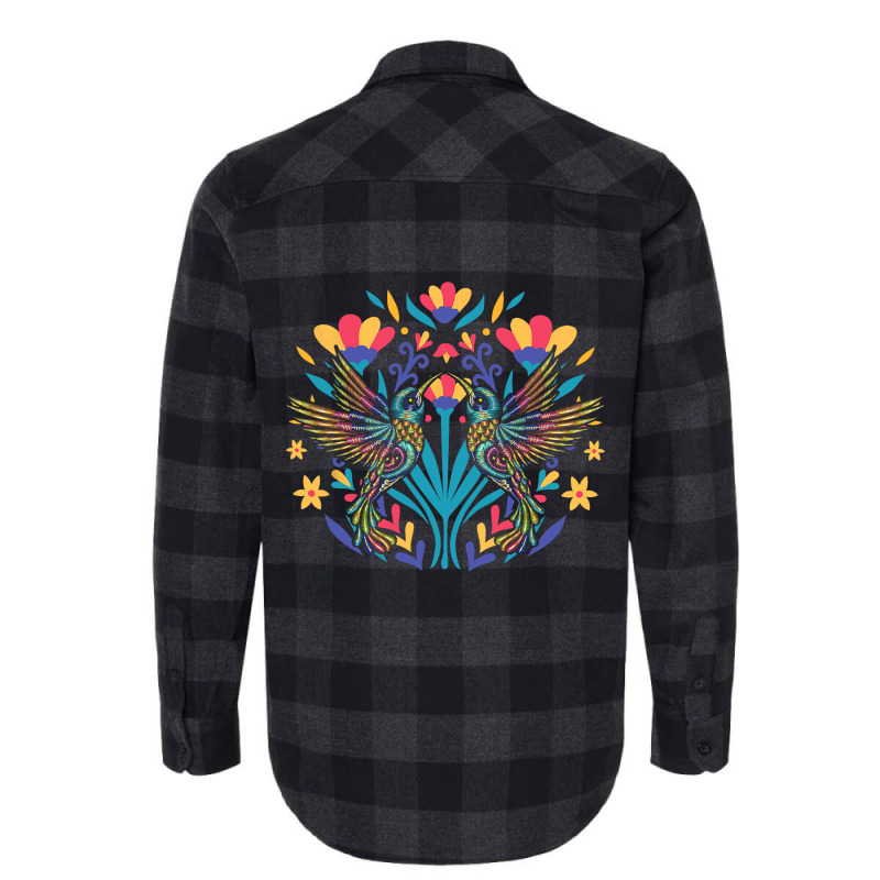 Floral Bird Otomi Mexican Embroidery Style Mexican Flannel Shirt | Artistshot