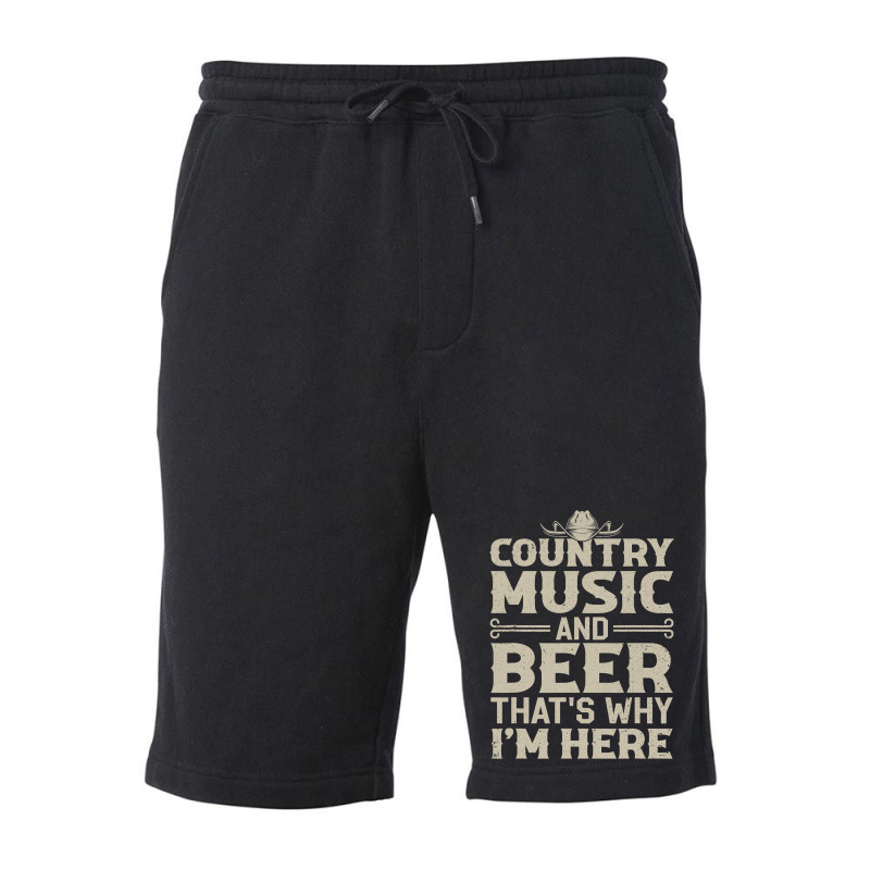 Funny Country Music Design For Men Women Country M Fleece Short | Artistshot